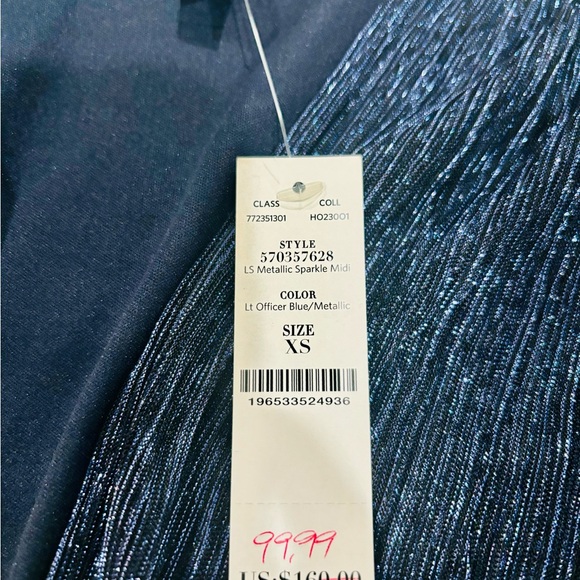 White House Black Market Navy sparkle dress new with tags - Picture 7 of 10